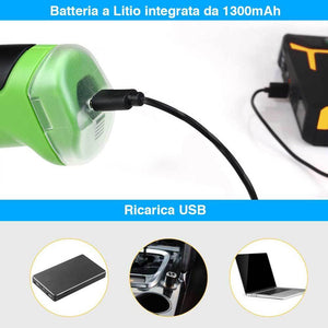 Forbici Cesoie Sfoltirami Elettrico a Batteria Tagliaerba Tagliasiepi USB 2 Lame