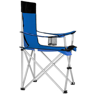 2x Sedie Pieghevoli Da Campeggio Con Borsa Camping Sedia Spiaggia Esterno Blu