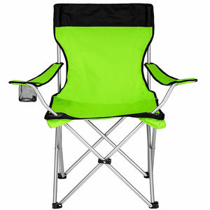 2x Sedie Pieghevoli Da Campeggio Con Borsa Camping Sedia Spiaggia Esterno Verde