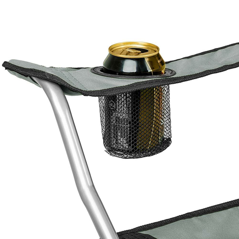 2x Sedie Pieghevoli Da Campeggio Con Borsa Camping Sedia Spiaggia Esterno Grigio