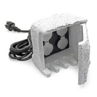 Presa multipla per esterno 4 prese cavo 5m Multipresa da giardino effetto pietra, protezione IP44