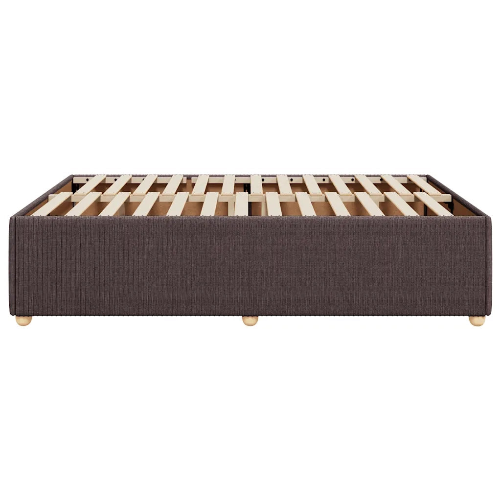 vidaXL Giroletto senza Materasso Marrone Scuro 140x190 cm Tessuto