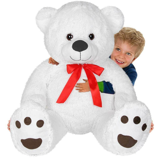 Peluche Orso Gigante XXL Alto 150cm Pupazzo Bambini Orsacchiotto Morbido Bianco
