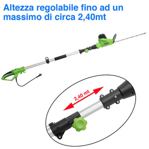 Tagliasiepi Telescopico Elettrico 460W Estensibile Sega Tagliabordi Tosasiepi