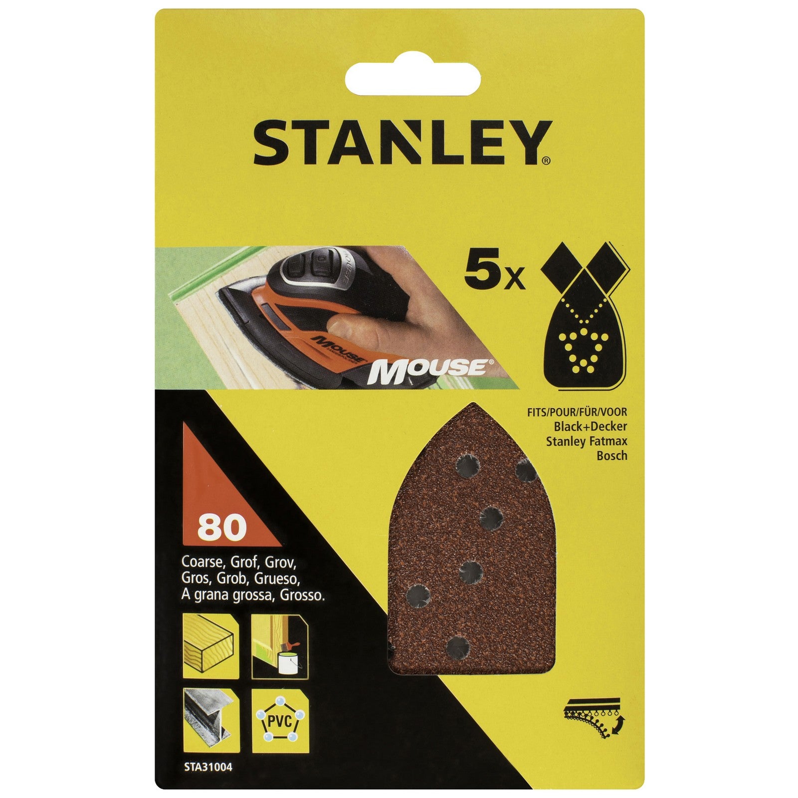 piranha/stanley x31004 5 fogli velcro x mouse gr.80 cod:ferx.35888