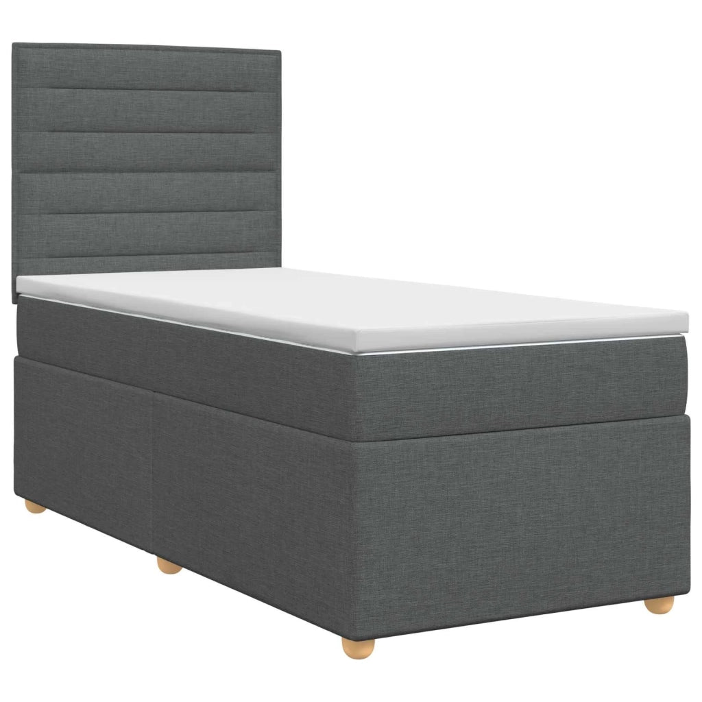 Letto box spring con materasso Grigio Scuro 80 x 200 cm Tessuto 3453747