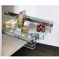 Cassetto Telescopico Cucina 40cm Cestello Mensola Estraibile Salvaspazio Acciaio