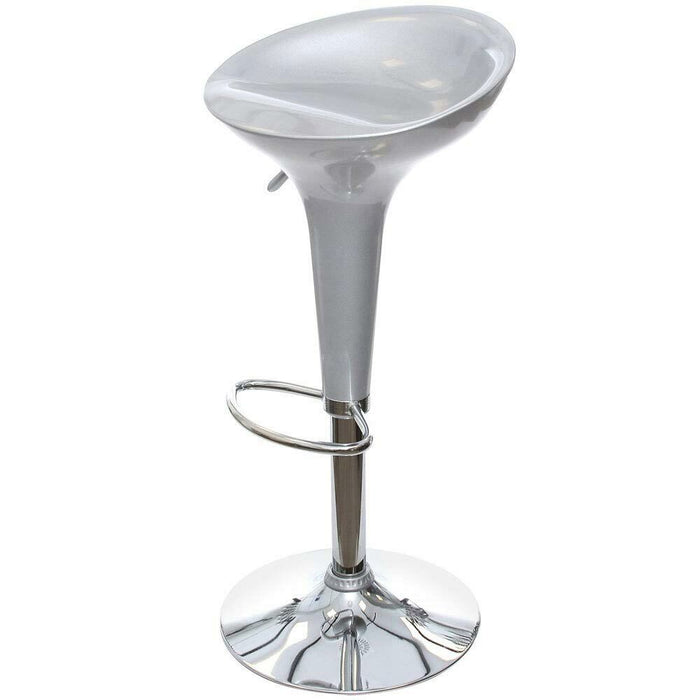 Sgabello Cucina Regolabile in Acciaio e ABS Seduta Girevole Grigio Casa Bar