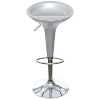 Sgabello Cucina Regolabile in Acciaio e ABS Seduta Girevole Grigio Casa Bar