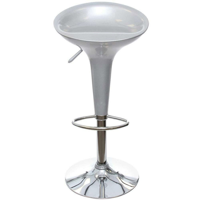 Sgabello Cucina Regolabile in Acciaio e ABS Seduta Girevole Grigio Casa Bar