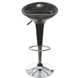 Sgabello Cucina Regolabile in Acciaio e ABS Seduta Girevole Nero Casa Bar