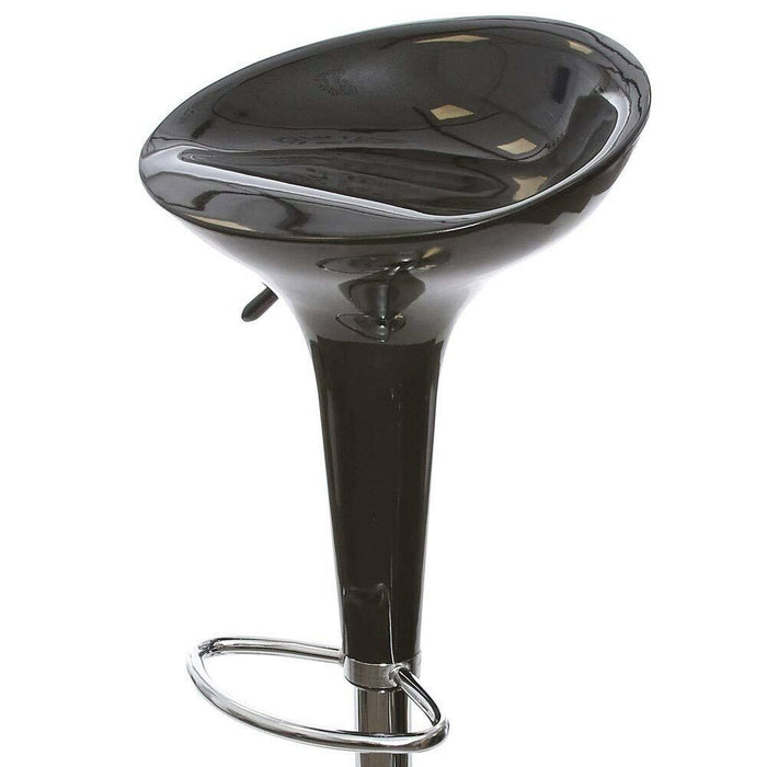 Sgabello Cucina Regolabile in Acciaio e ABS Seduta Girevole Nero Casa Bar