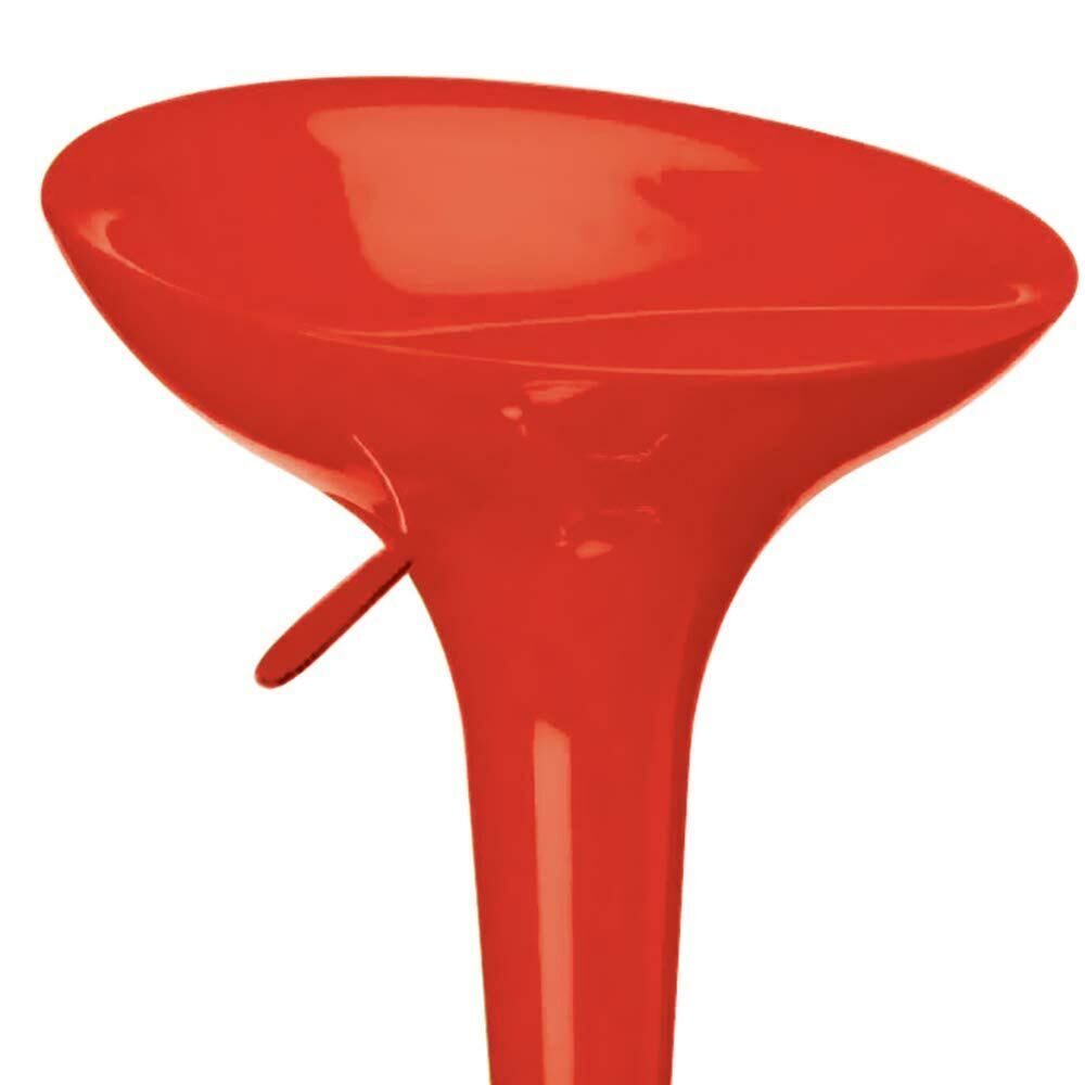 Sgabello Cucina Regolabile in Acciaio e ABS Seduta Girevole Rosso Casa Bar