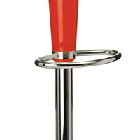 Sgabello Cucina Regolabile in Acciaio e ABS Seduta Girevole Rosso Casa Bar