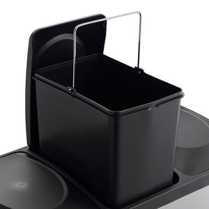 Pattumiera Raccolta Differenziata 45 LT Acciaio 3 Spazi Bidone Spazzatura Pedale