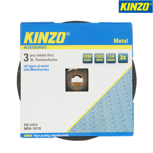 Set 3 Dischi per Smerigliatrice Flex 230mm per Metallo Accessori Fai da Te Kinzo