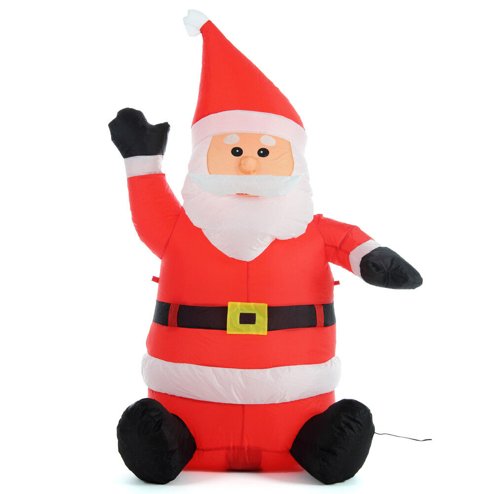Gonfiabile Babbo Natale Seduto Con Illuminazione Led Altezza 120 Cm Per Esterno