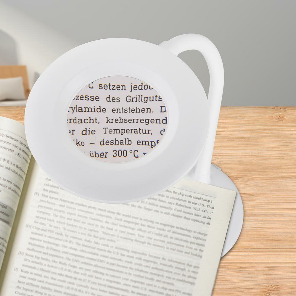 Lampada Lavoro Lente Ingrandimento 3 Diottrie LED Estetista Modellismo Touch USB