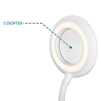 Lampada Lavoro Lente Ingrandimento 3 Diottrie LED Estetista Modellismo Touch USB