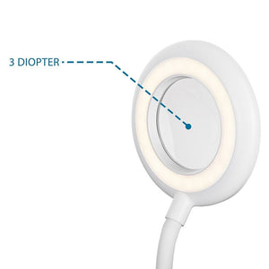 Lampada Lavoro Lente Ingrandimento 3 Diottrie LED Estetista Modellismo Touch USB