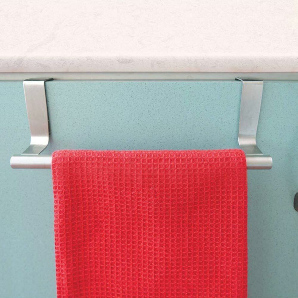 Porta Asciugamani Strofinacci In Acciaio 36cm per Ante Porte Con Aggancio Rapido