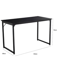 Scrivania Tavolo Porta PC Computer Legno Metallo Casa Ufficio 120x60x74 Nero