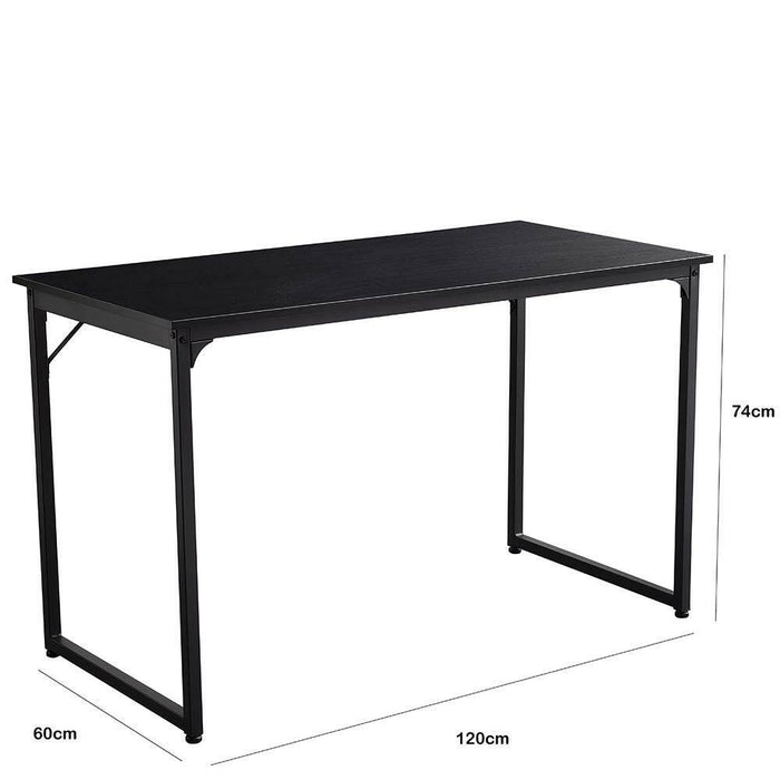 Scrivania Tavolo Porta PC Computer Legno Metallo Casa Ufficio 120x60x74 Nero
