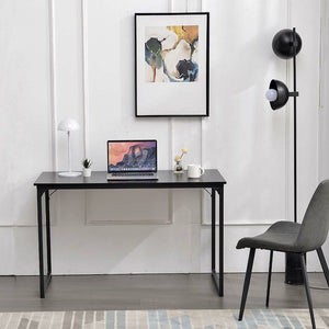 Scrivania Tavolo Porta PC Computer Legno Metallo Casa Ufficio 120x60x74 Nero