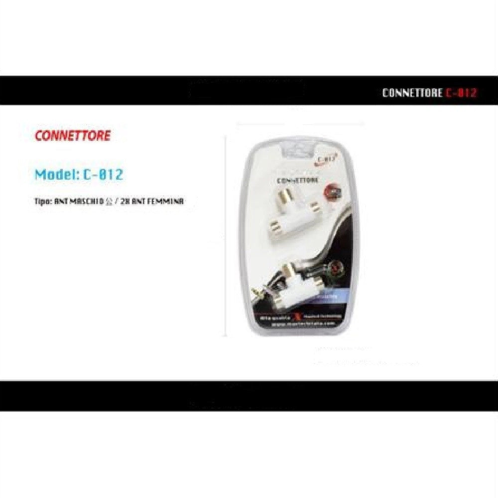 Trade Shop - Connettori Adattatore A T Antenna Maschio A 2x Ant Femmina Cavo Tv Maxtech C-012 -