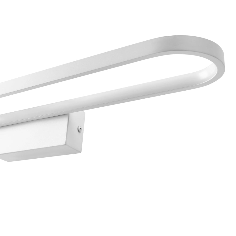 Lampada specchio con luce LED in metallo bianco orizzontale stile moderno