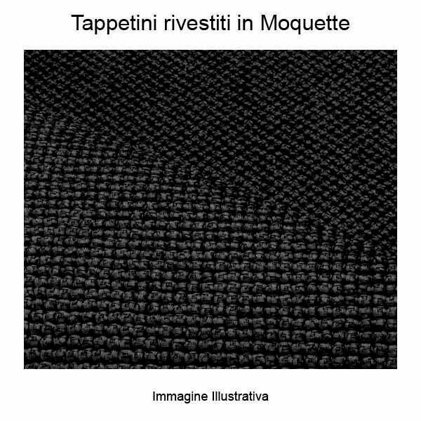 Set 4 Pezzi Tappetini Per Auto Rivestiti Di Moquette E Gomma Antiscivolo Nero