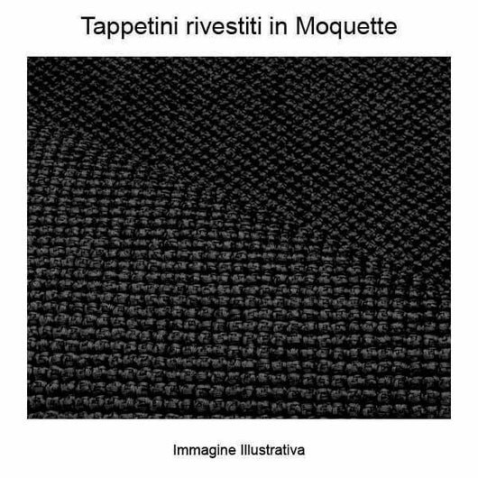 Set 4 Pezzi Tappetini Per Auto Rivestiti Di Moquette E Gomma Antiscivolo Nero