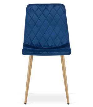 Sedia VALORA TURIN - Velluto blu navy con gambe in legno x 4