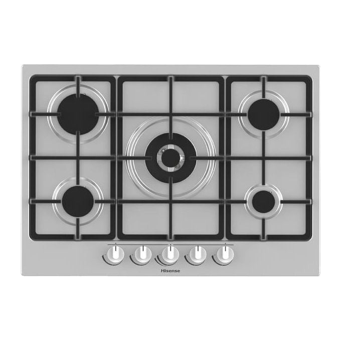 Hisense GM773XF piano cottura Acciaio inox Da incasso 71 cm Gas 5 Fornello(i)
