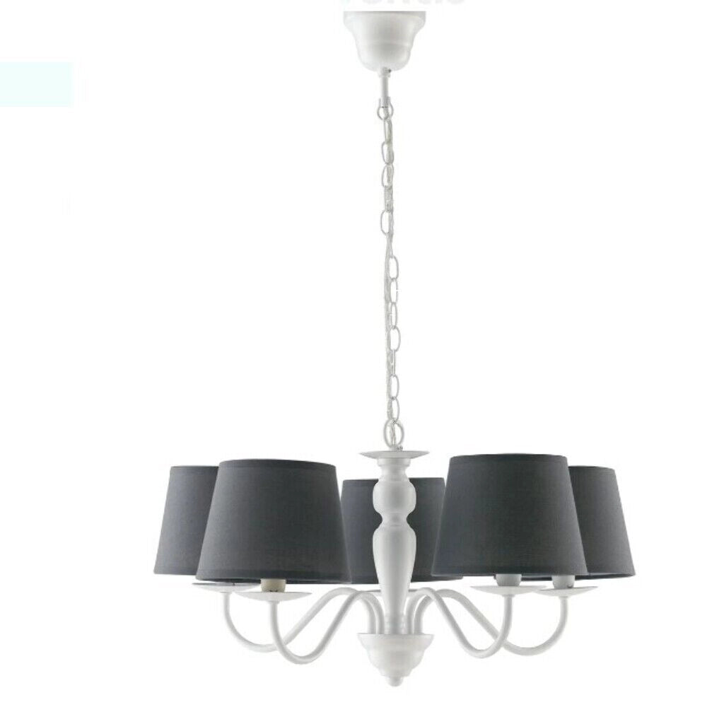 Lampadario Favola Bianco 5Xe14 56X30Cm - Fan Europe
