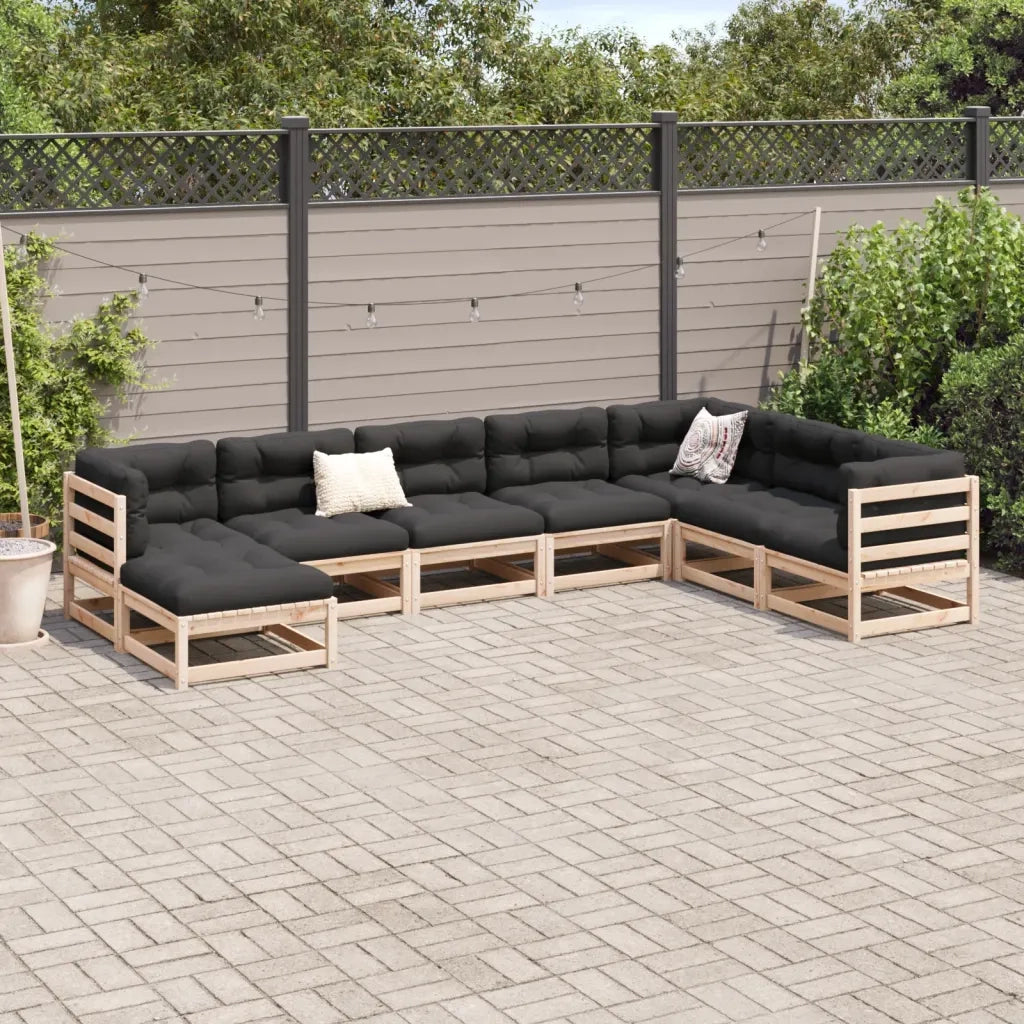 Set Divani da Giardino 8 pz | Set Salotto da Giardino in Legno Massello di Pino