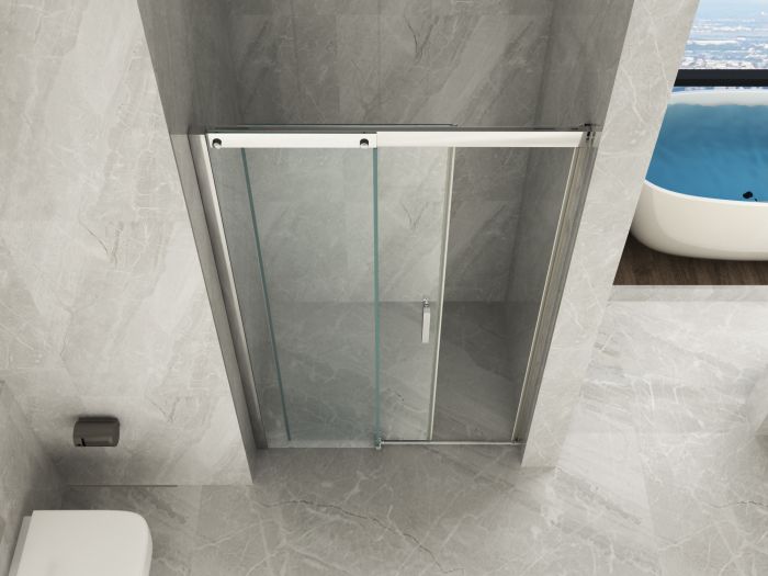 Porta scorrevole in Cristallo 8 MM con trattamento anticalcare e chiusura soft-close - Misura: 110 xh195cm