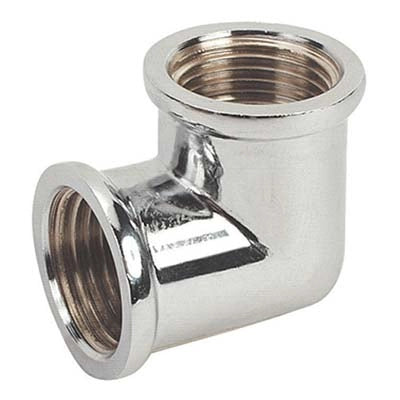 GOMITO FF OTTONE CROMATO 90 GEBO - 1/2F- 5 pezzi