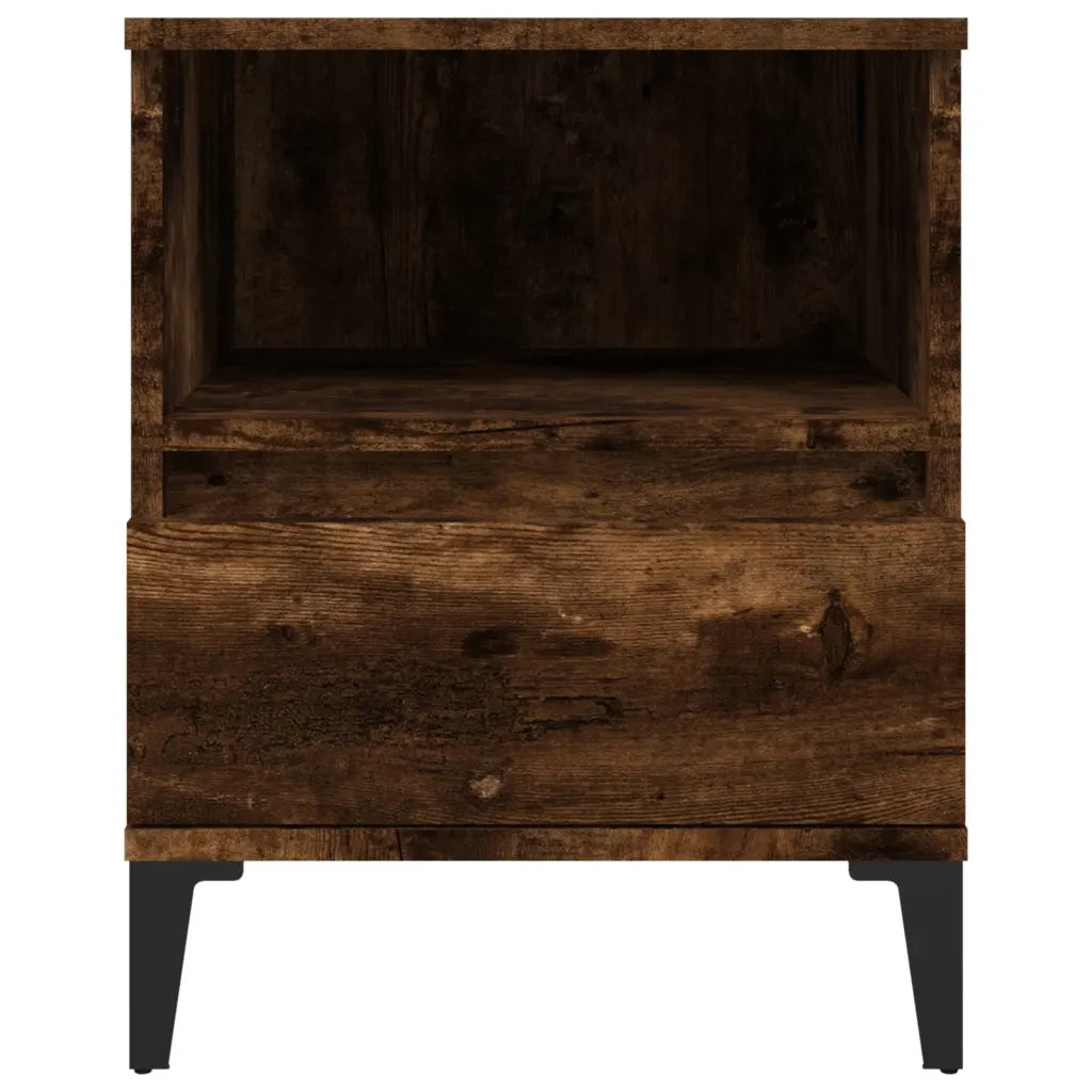 Set di 2 Comodini | Armadio da Notte | Mobiletto da notte Rovere Fumo 40x35x50 cm