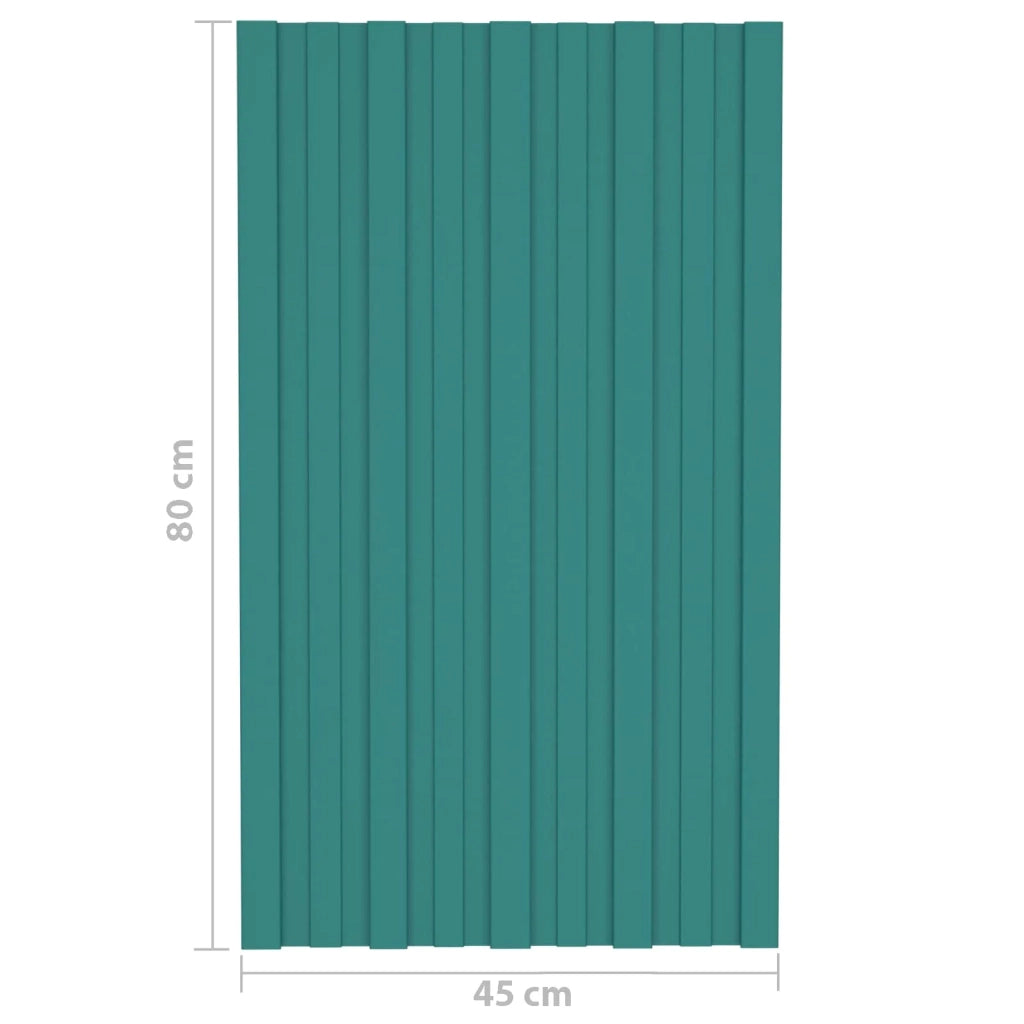 Pannello per tetto 36 pcs Verde 80 x 45 cm Acciaio zincato