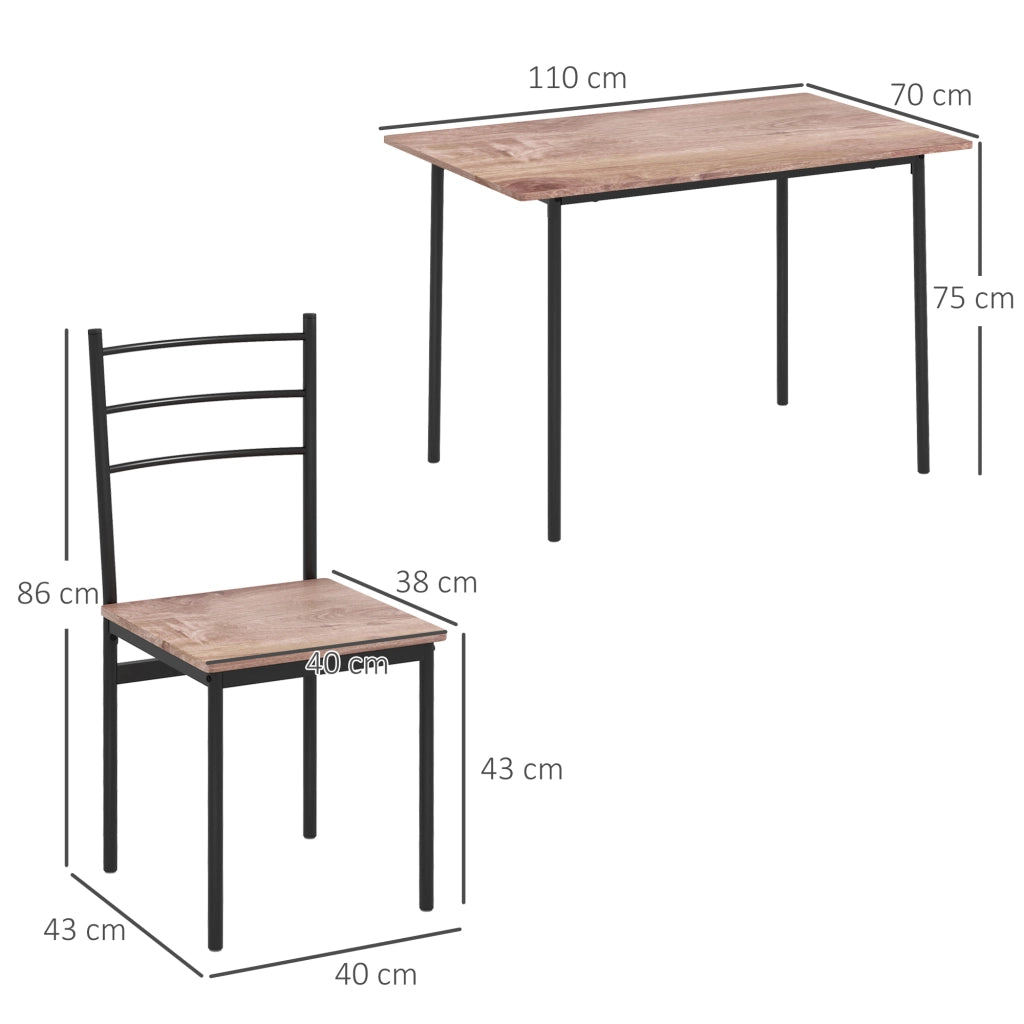Set Tavolo da Pranzo e Sedie 5 Pezzi ¨C Minimal ¨C Bianco, Legno e Acciaio