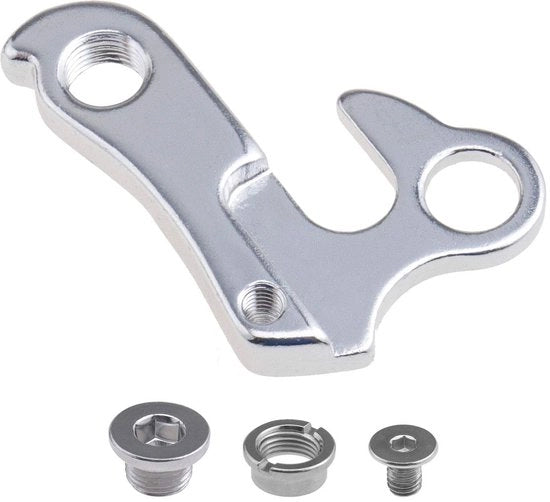 Hanger Derailleur in Lega di Alluminio - 1 Pezzo - Inclusa Viti - Argento - Facile da Installare - Hanger Derailleur Posteriore