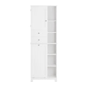 SoBuy Colonna Bagno con Cesto per Linge Mobile Rangemento Alto Armadio Bagno con 6 Ripiani e 2 Cassetti Mobiletto Salvaspazio Bianco 60x37x171 cm BZR104-W
