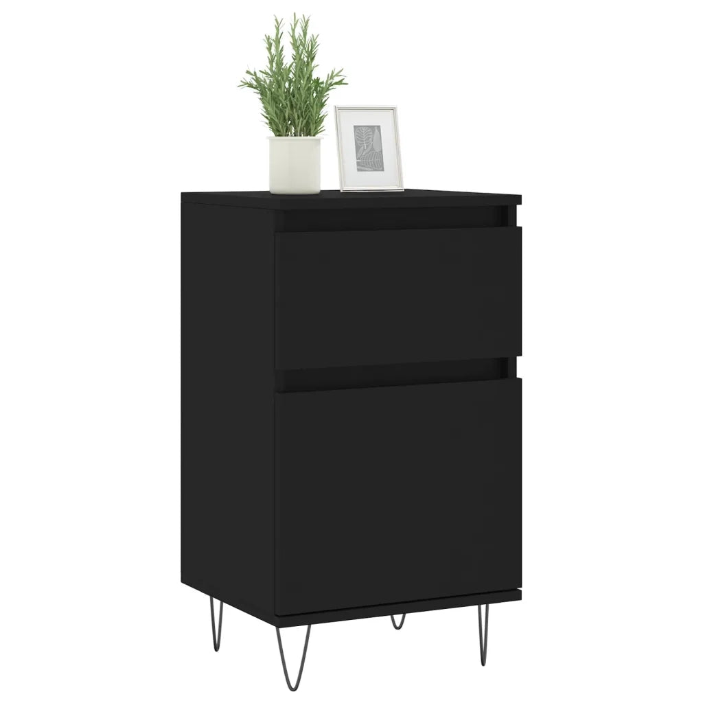 Credenze 2 pz Nere 40x35x70 cm in Legno Multistrato 831151