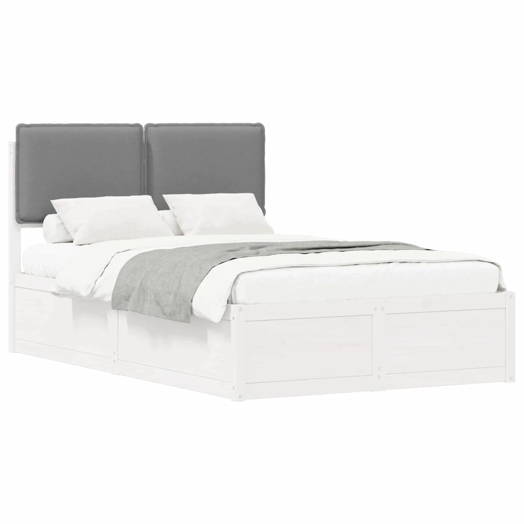 Letto con Testiera Rivestita Grigio chiaro 120 x 200 cm