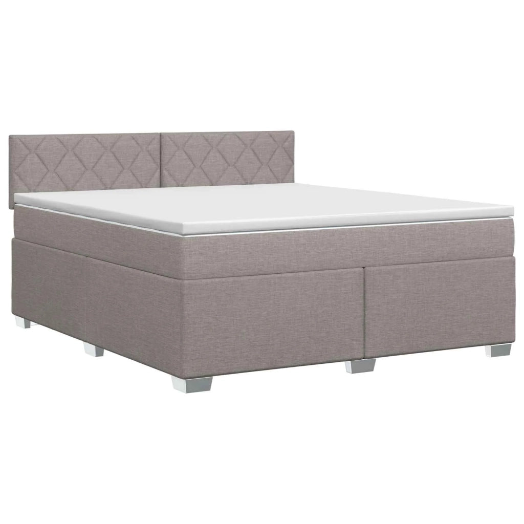 Letto box spring con materasso Tortora 160 x 200 cm Tessuto 3450527