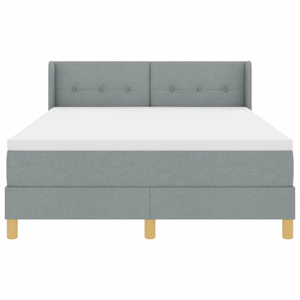 Letto a molle Grigio chiaro 190 x 140 cm Poliestere