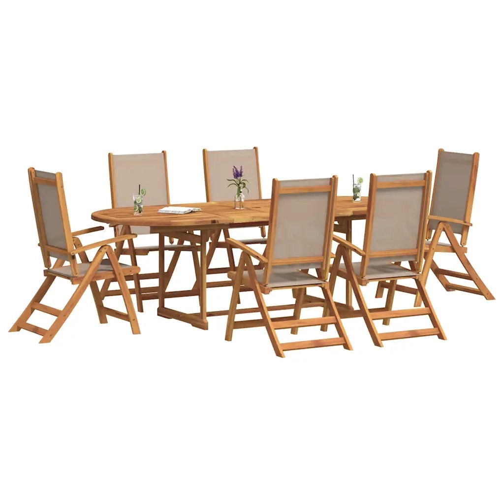 Set Pranzo da Giardino 7pz Legno Massello di Acacia e Textilene 3279318