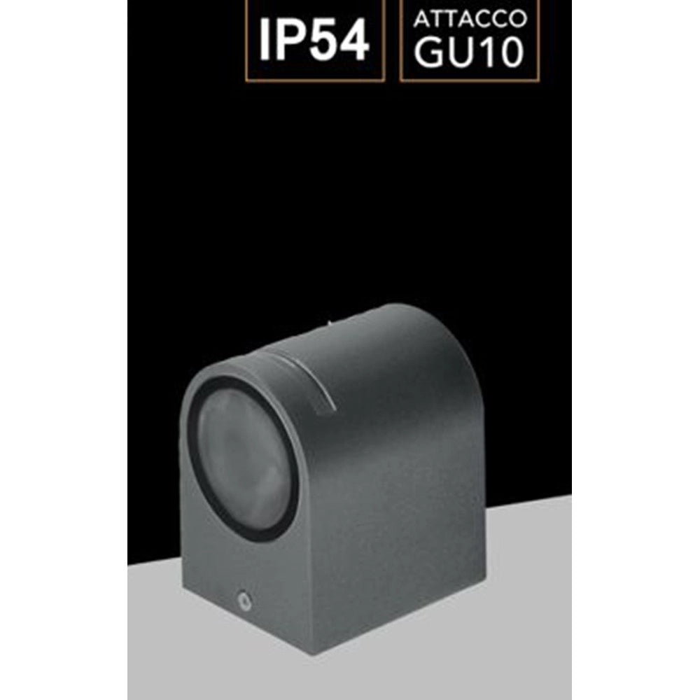 Trade Shop - Applique Esterno Parete Facciate Balcone Lampada Muro Attacco Gu10 Ip54 Grigio Gn-wl061-g -