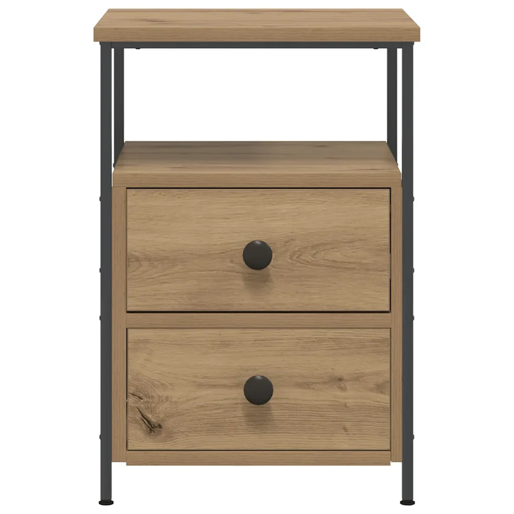 Comodino Rovere Artigianale 34x35,5x50 cm in Legno Multistrato